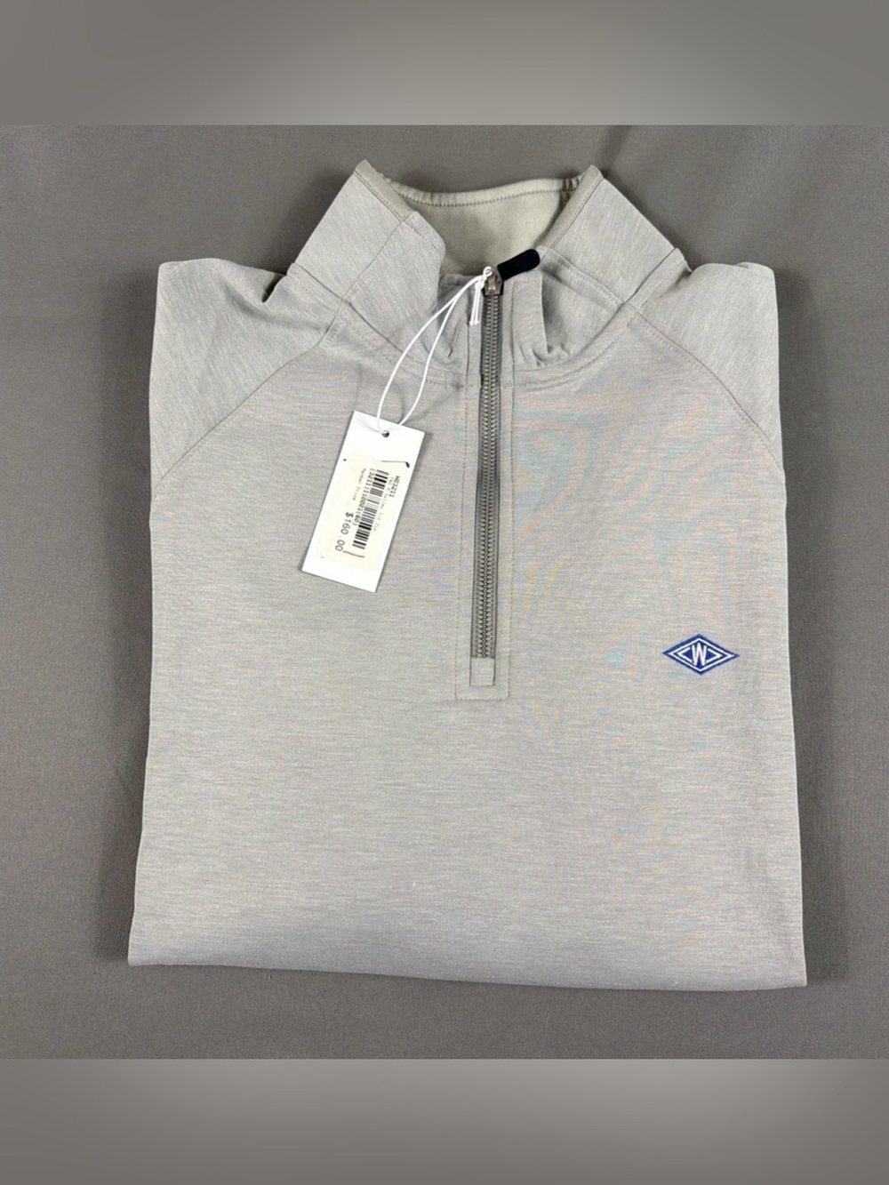 Fairway & Greene Golf Pullover Valley Chest Logo 1/4 Zip Medium Gray MSRP $155